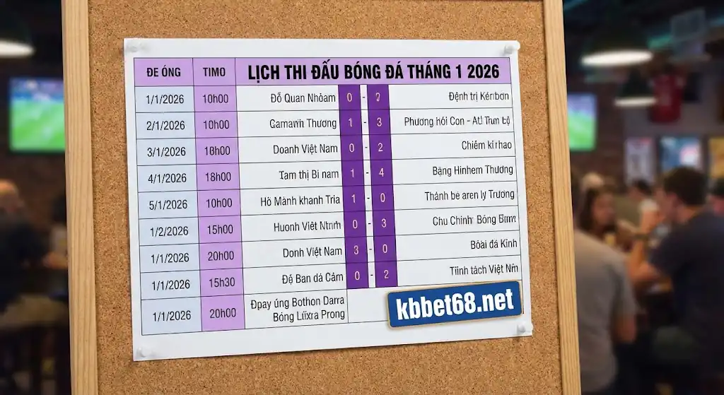 Lịch Thi Đấu Bóng Đá Hôm Nay 01/05/2026 - KBBET